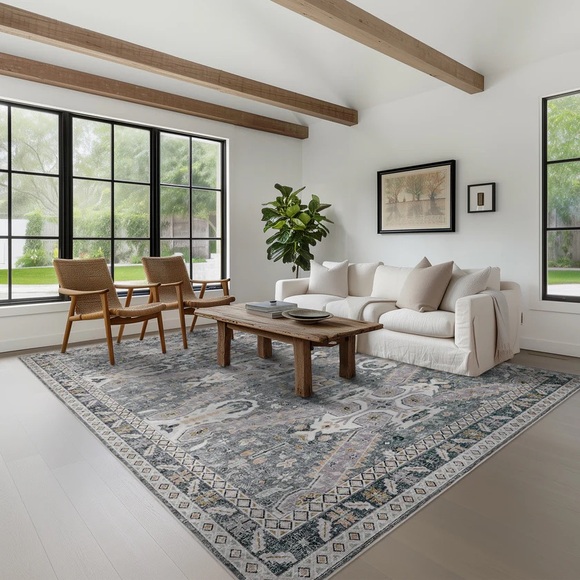 Tumble Machine Washable Sable Green and Multi Rug 5x7 - Picture 2 of 7